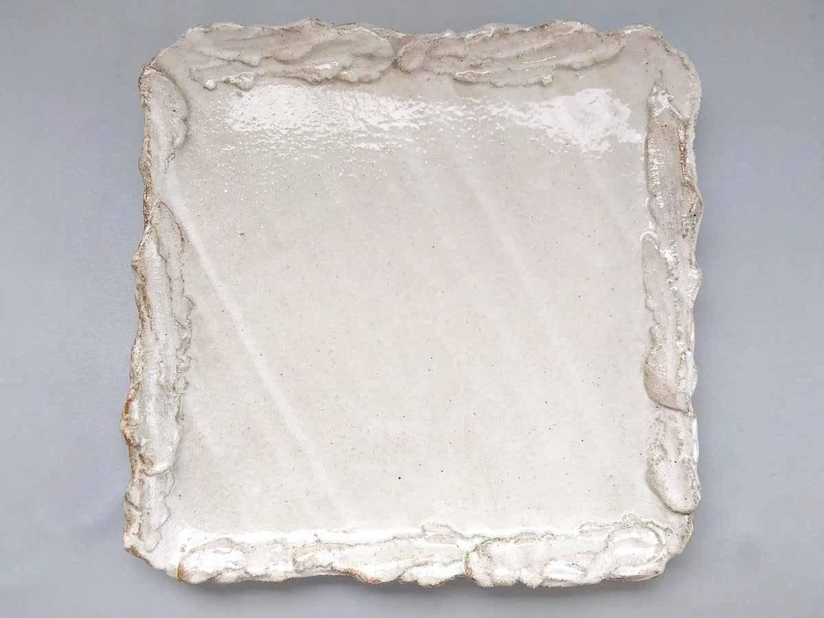 新粉引正角大皿【熊谷雅博】