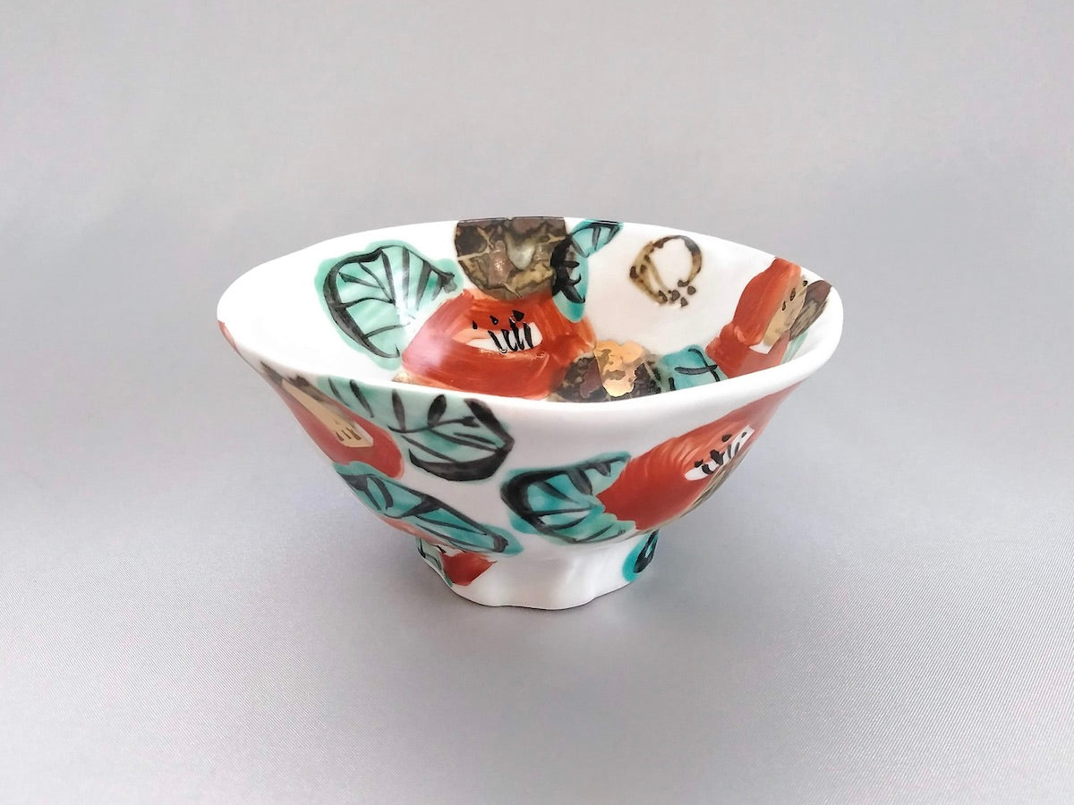 色絵椿飯碗【和田一人】