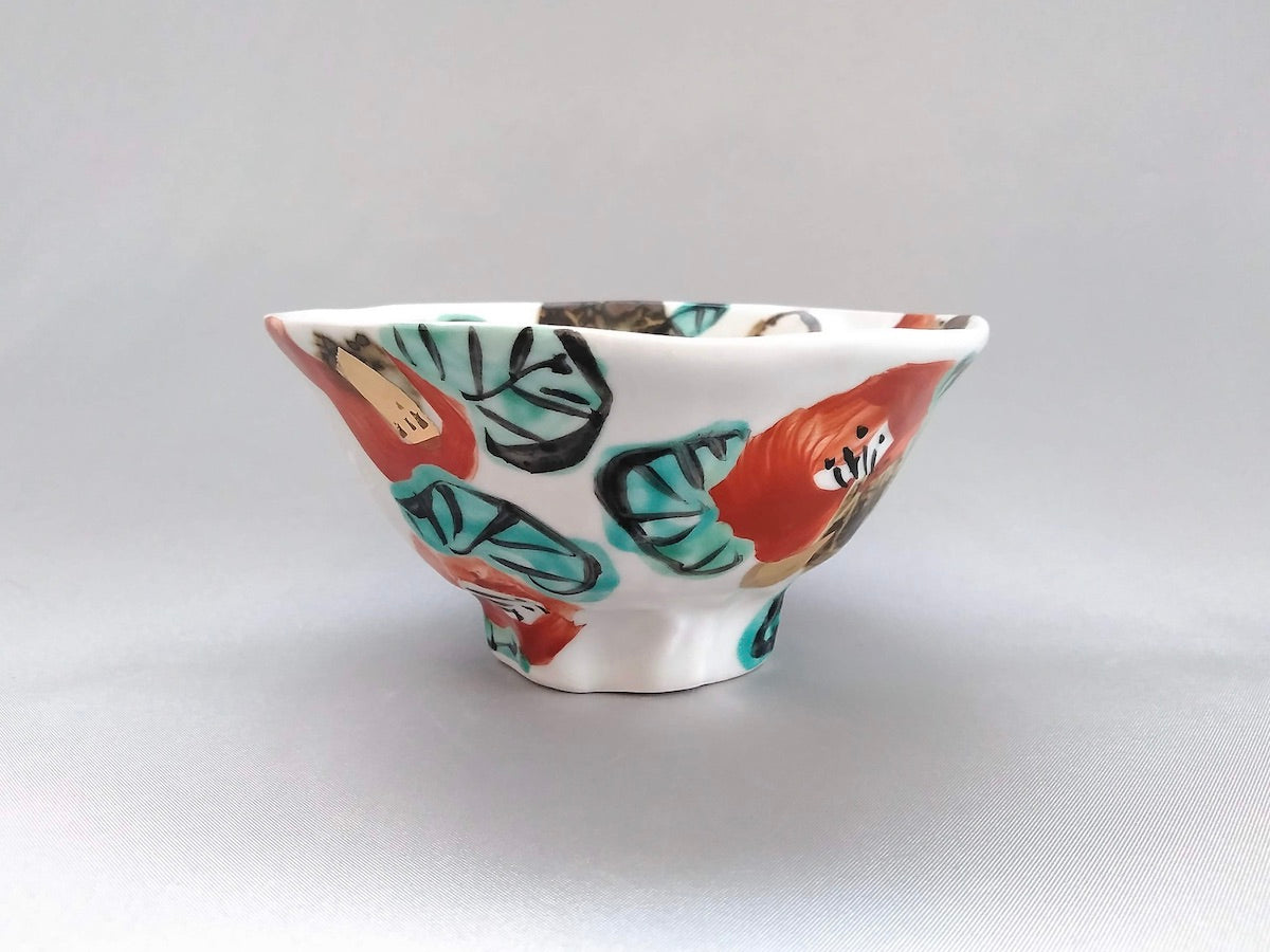 色絵椿飯碗【和田一人】