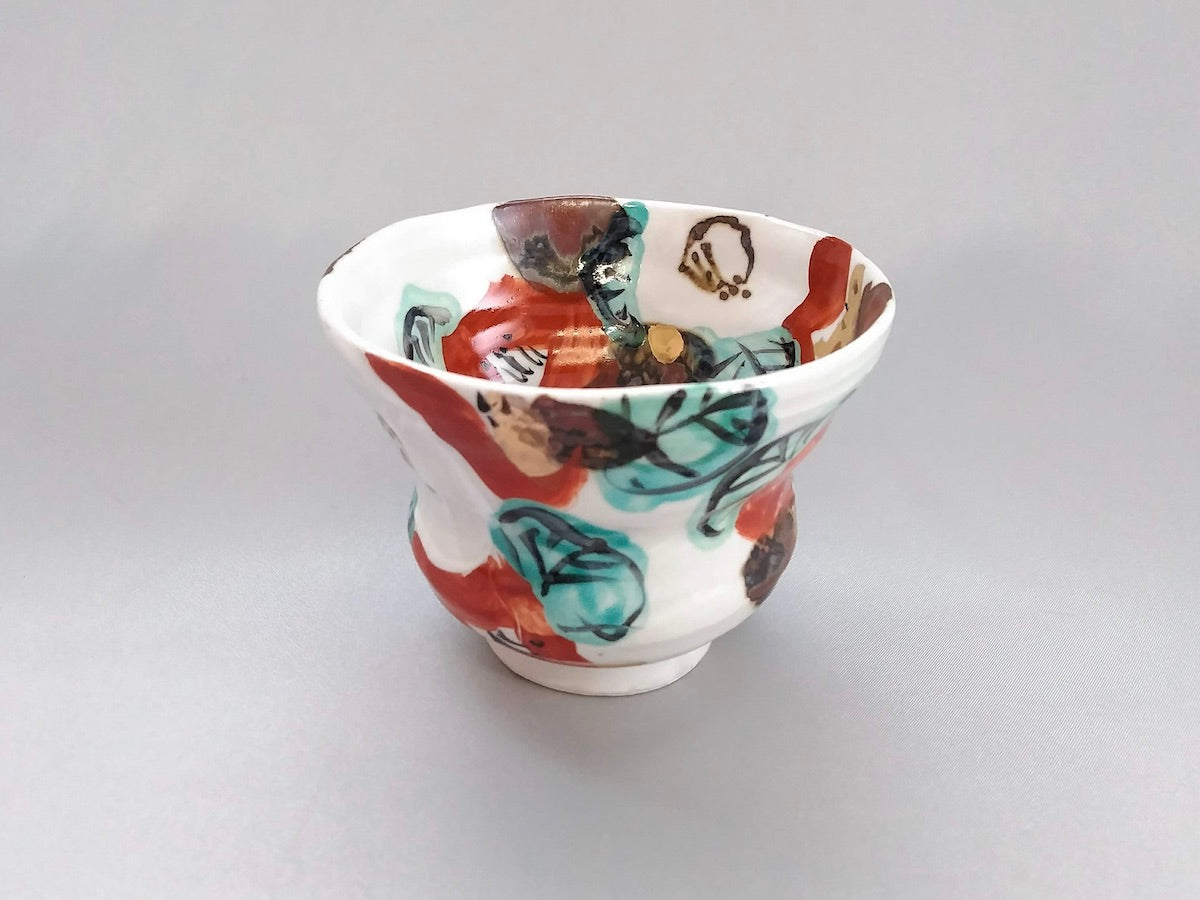 色絵椿くびれ汲出【和田一人】