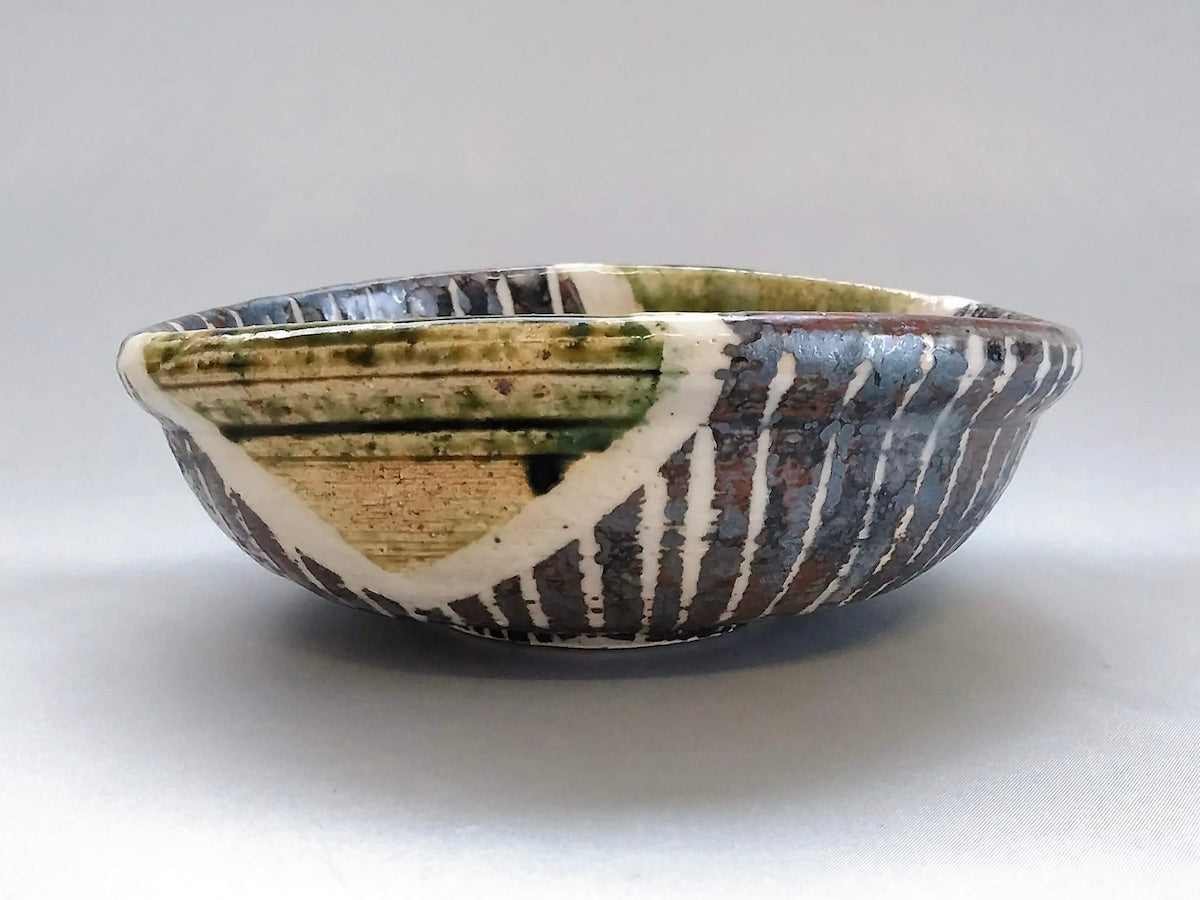 志野十草たわみ煮物鉢【中垣連次】