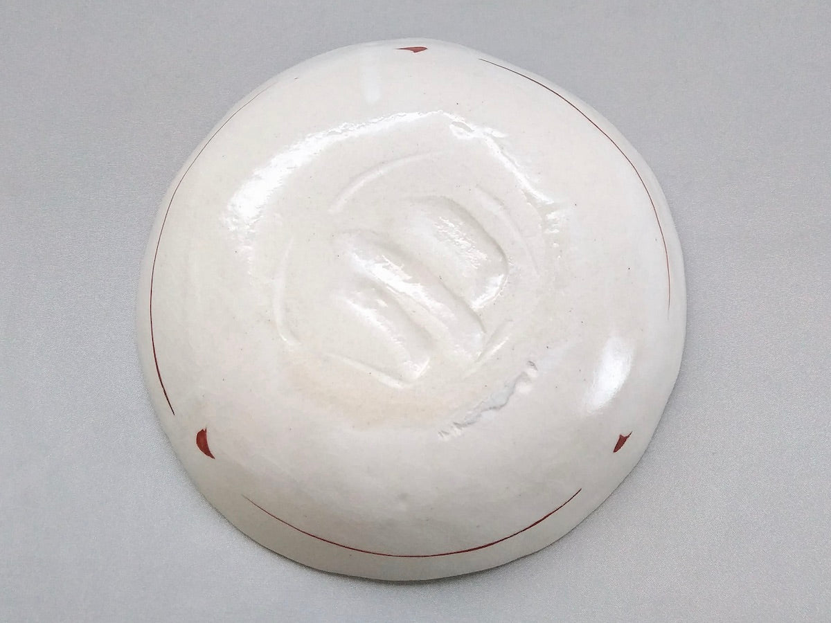 赤絵椿7寸変形鉢【日比野正明】