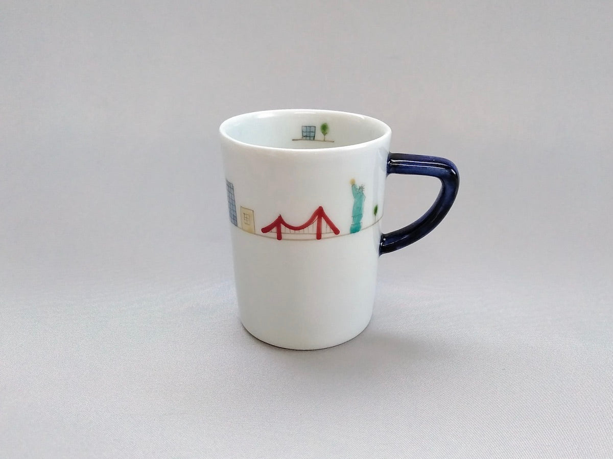 さんぽアメリカドラムマグS青【一峰窯】