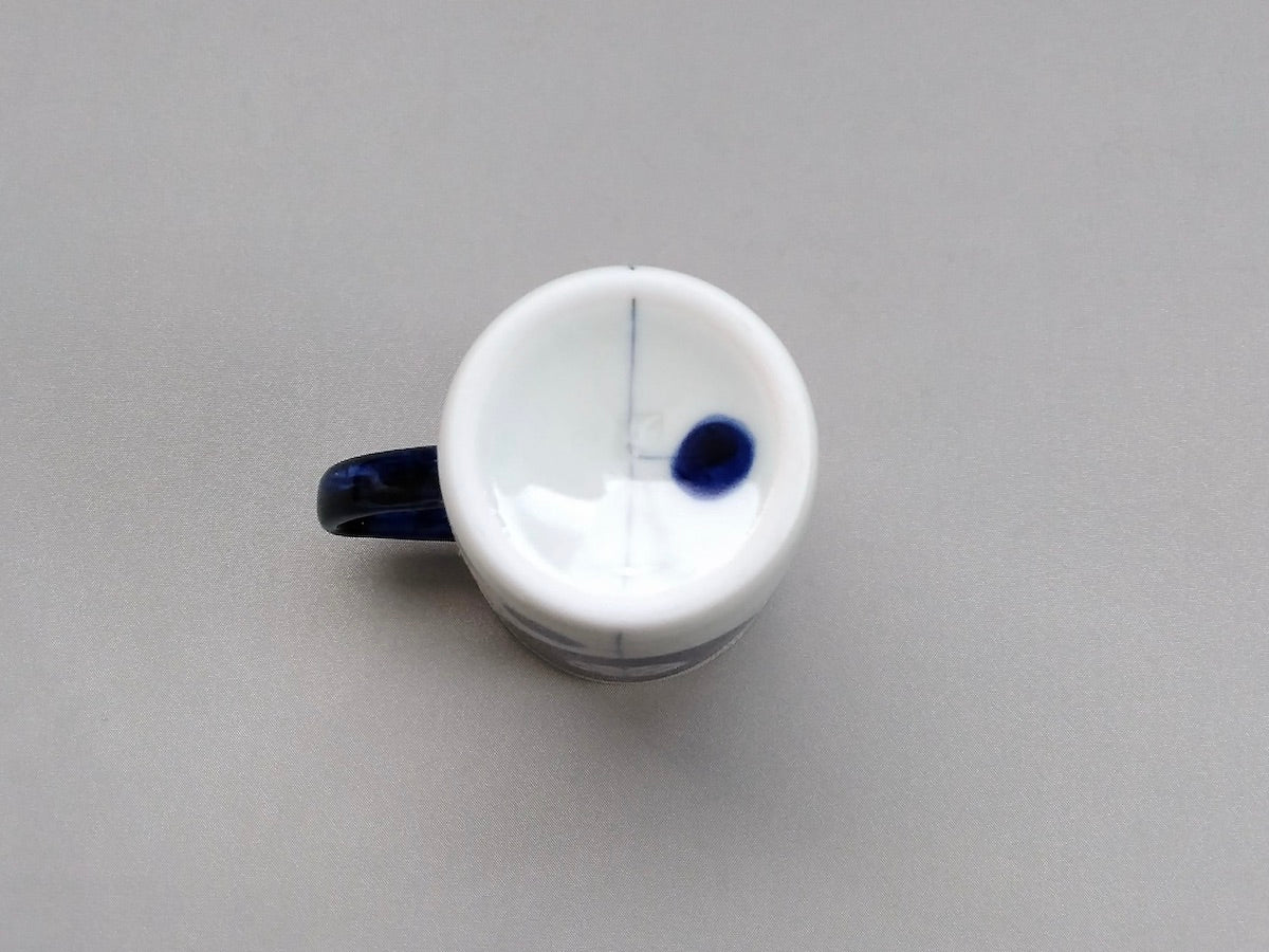 輪花ドラムマグS青【一峰窯】