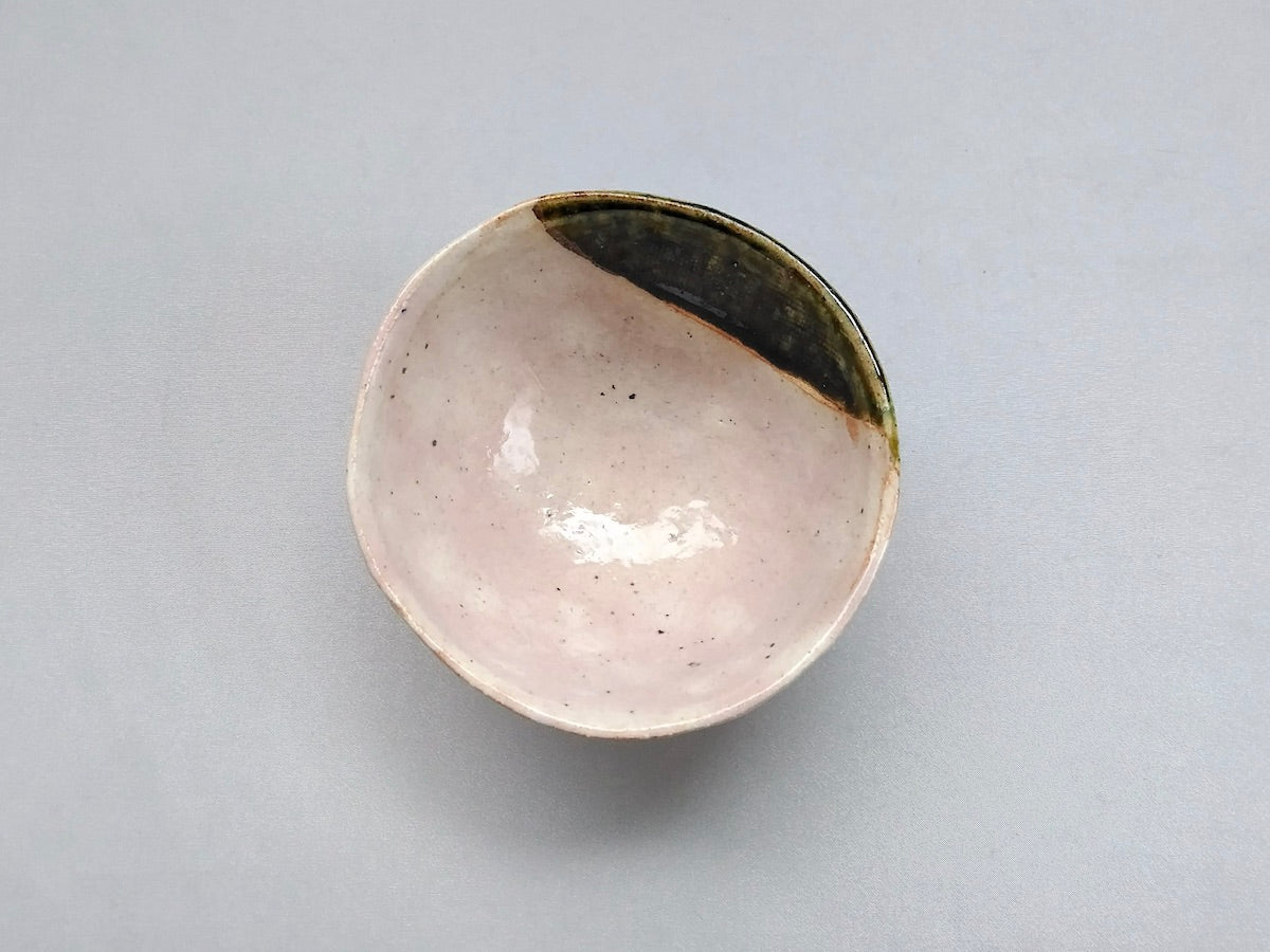 織部子供飯碗鳥と花とトラネコ【佐藤大士】