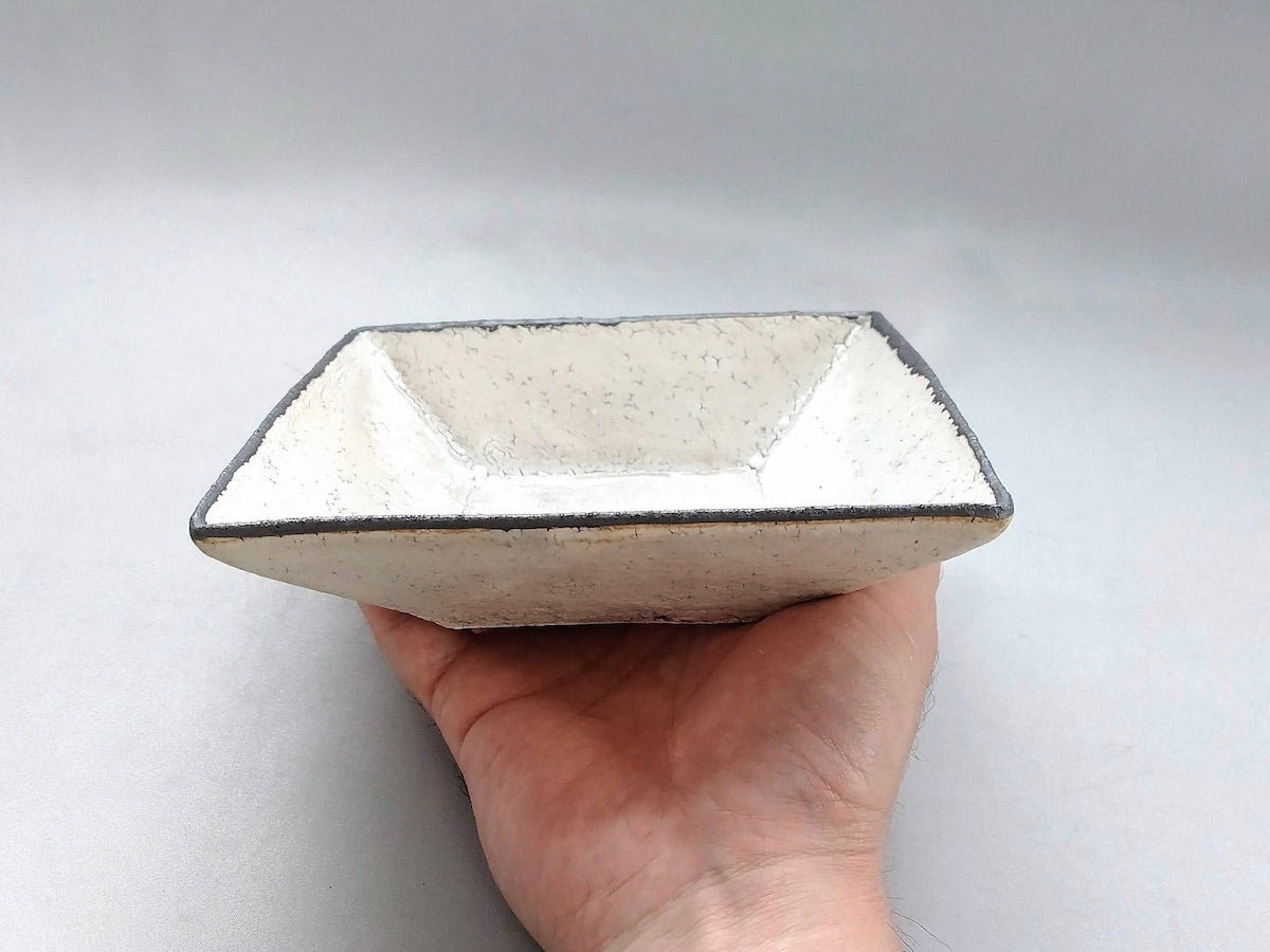 粉引四角皿小【中川幹世】