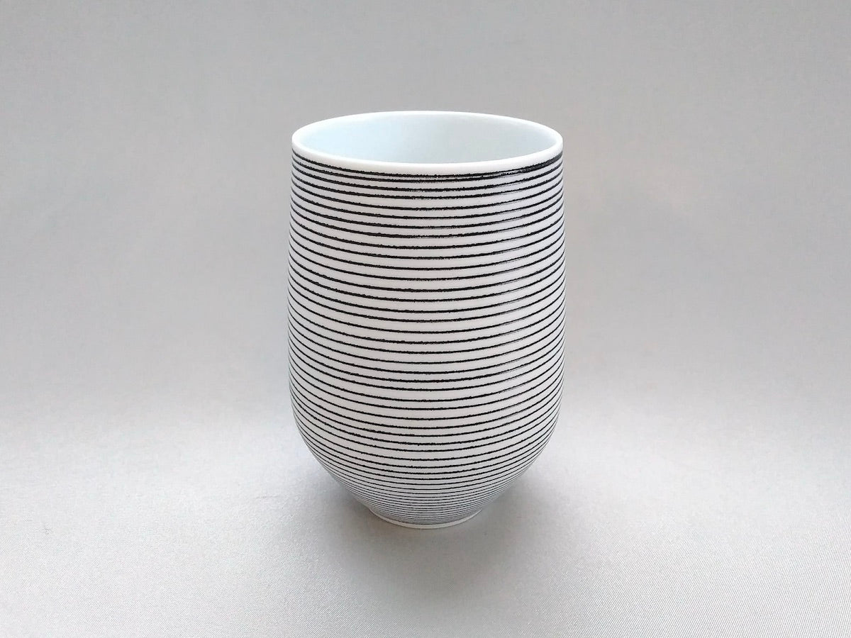 黒呉須象嵌ワイングラス【李荘窯】