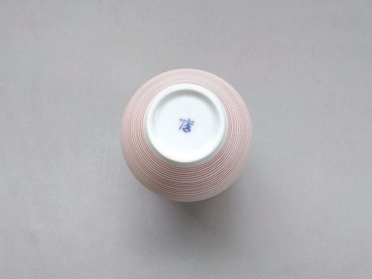 赤呉須象嵌ワイングラス【李荘窯】