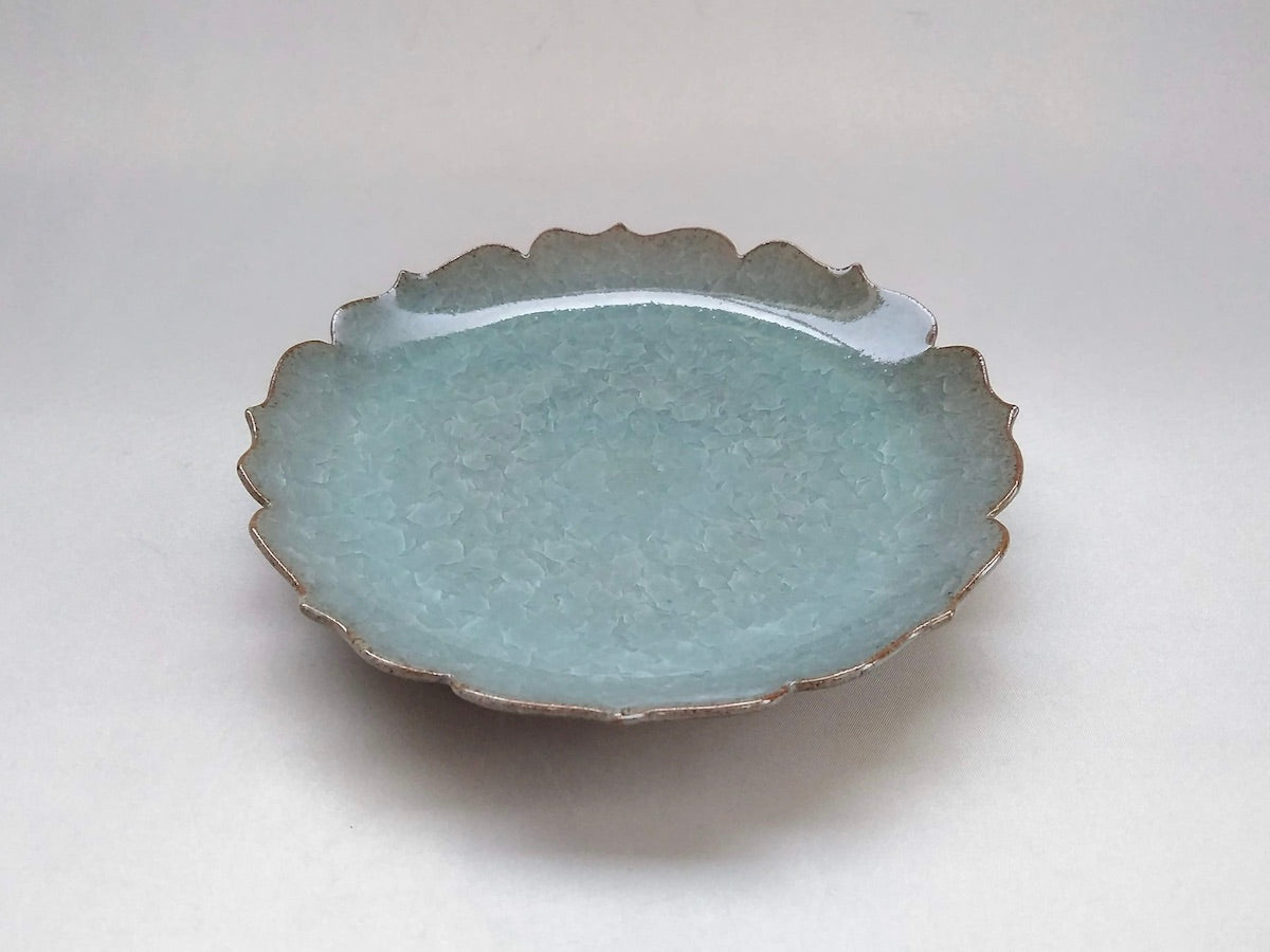 青瓷輪花6寸皿【木山拓】