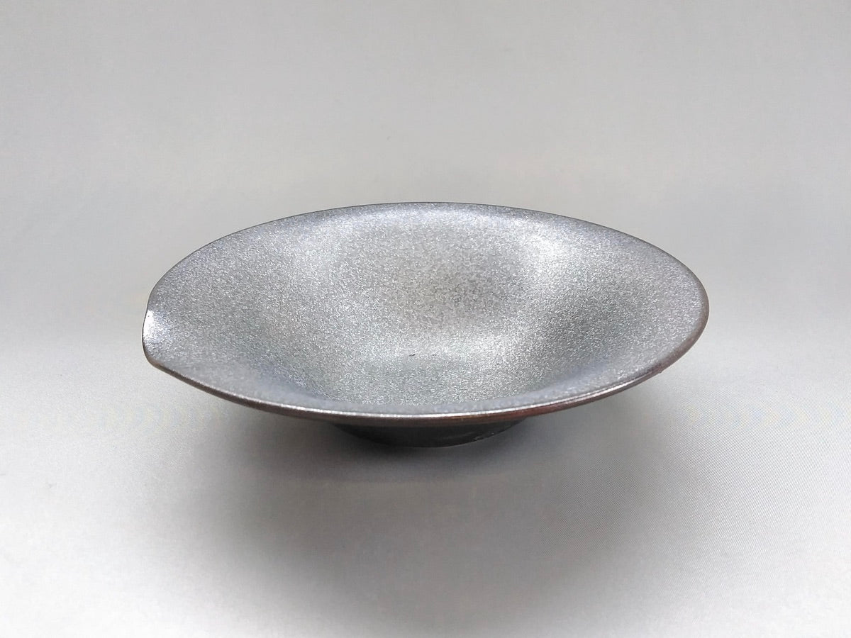 黒柚子内銀塗り一方押5.5寸反鉢【陶悦窯】