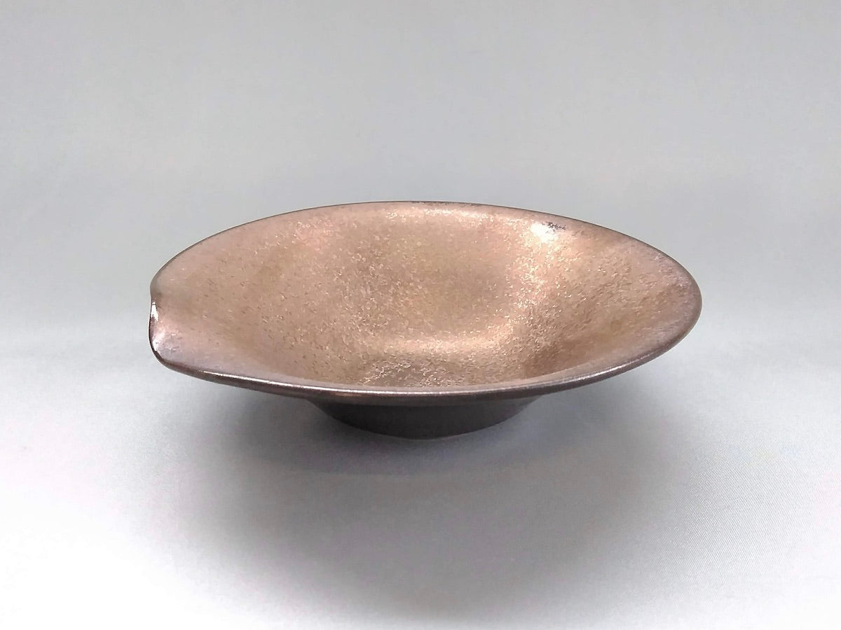 黒柚子内銅塗り一方押5.5寸反鉢【陶悦窯】