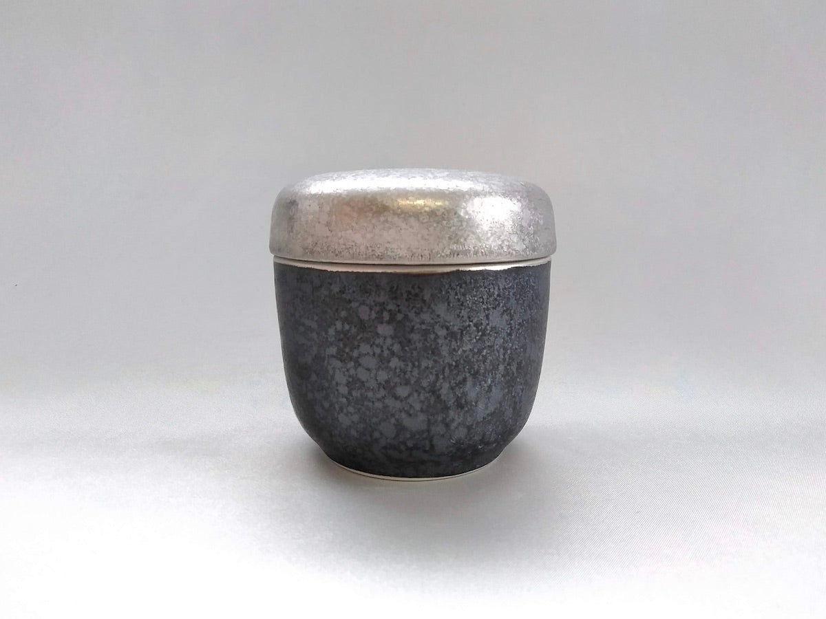 黒晶銀塗り夏目蒸し碗【陶悦窯】