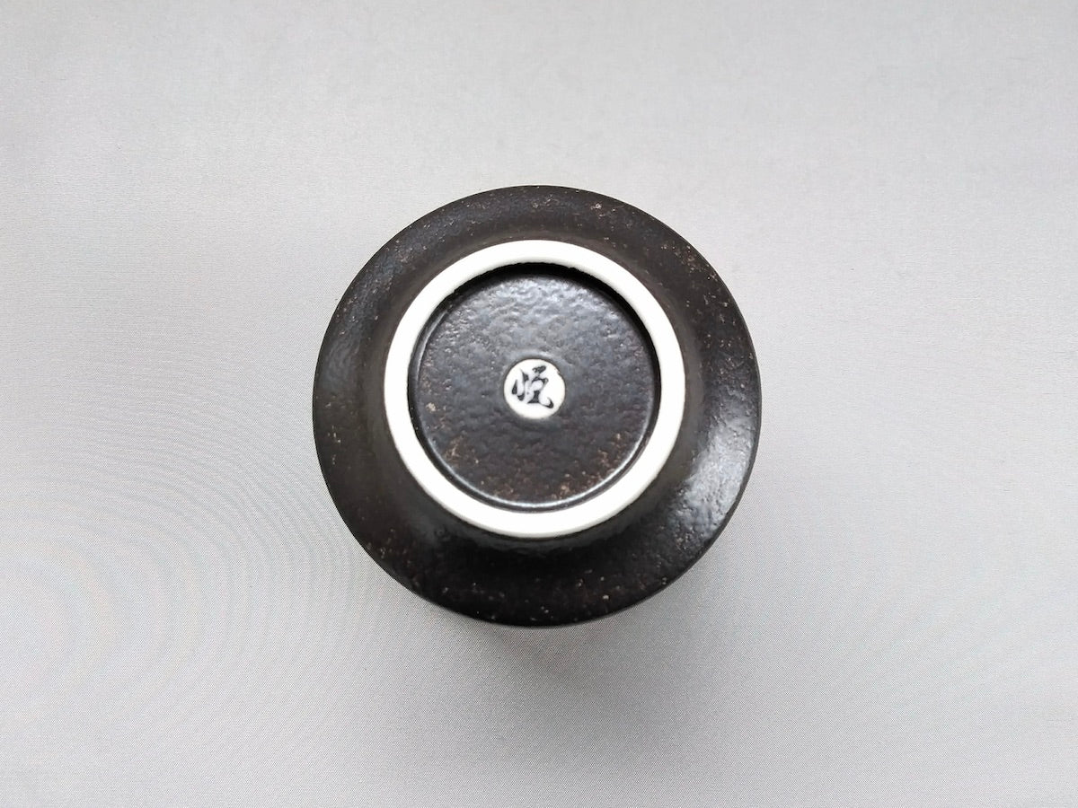 黒内白マット銀かすりワイドゴブレット【陶悦窯】