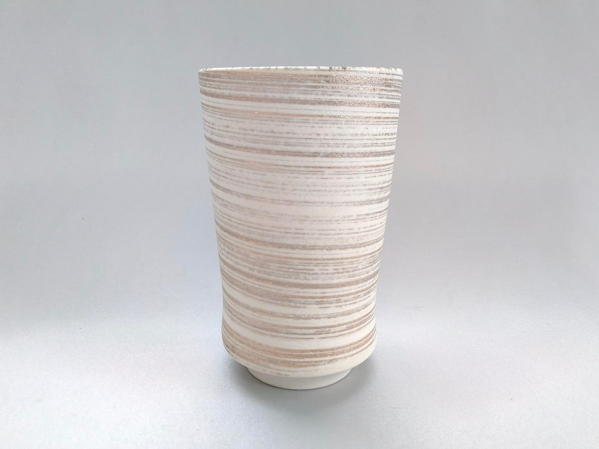 白内黒マット金かすりロングゴブレット【陶悦窯】