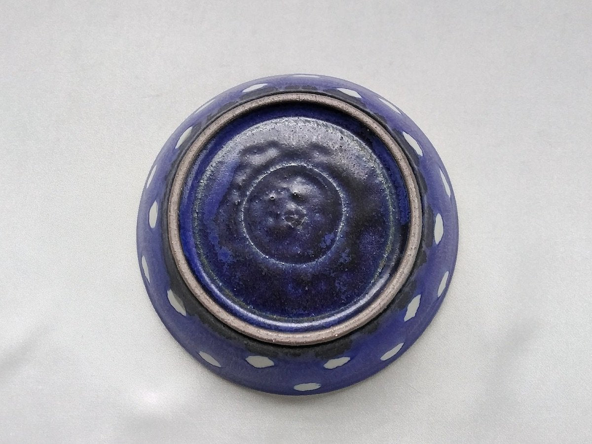 青ドット切立5寸鉢【大友辰雄】