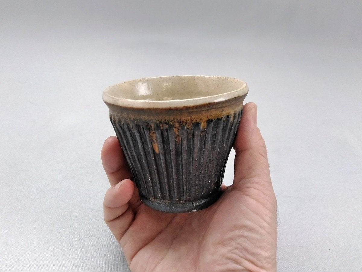鉄黒しのぎそば猪口【益子淳一】