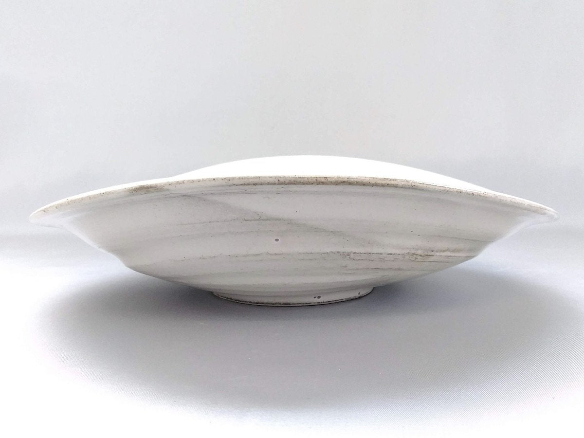 粉引8寸たわみ皿【熊谷雅博】