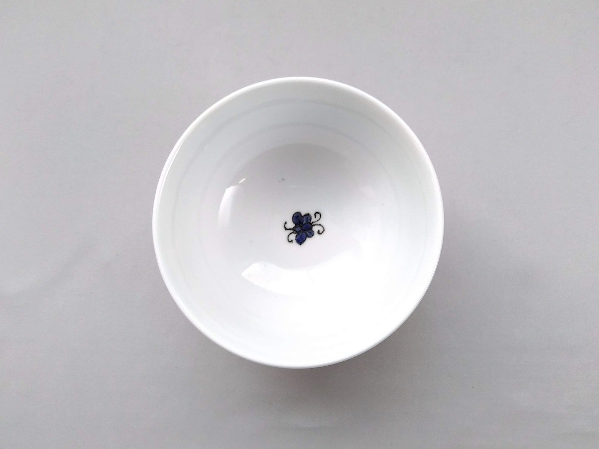 色絵陶彩花紋飯碗大【文三窯】