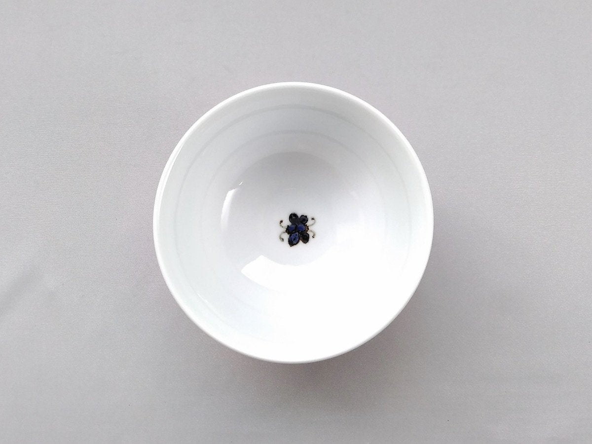 色絵陶彩花紋飯碗小【文三窯】