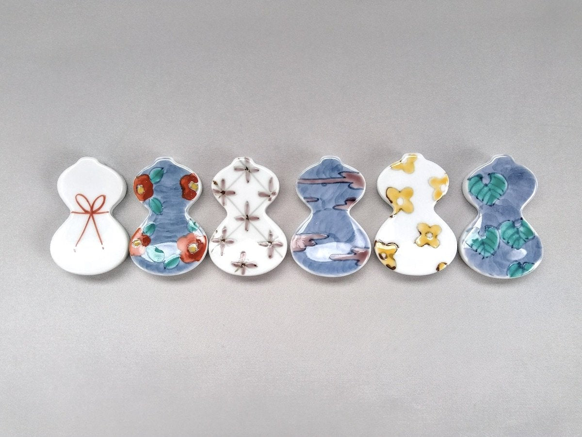 伊万里ひょうたん箸置き 絵替セット【徳七窯】