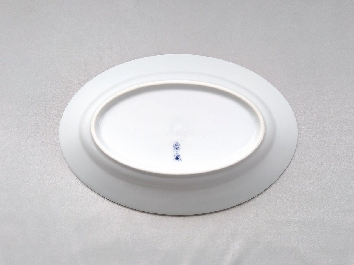 色絵菊楕円鉢大【徳七窯】