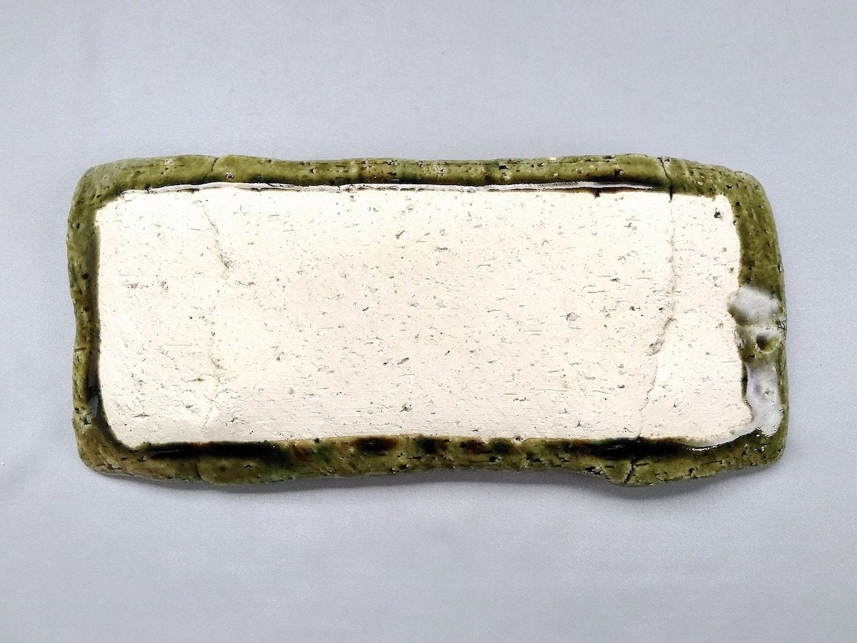 織部丸紋ストライプ長皿【山本一仁】