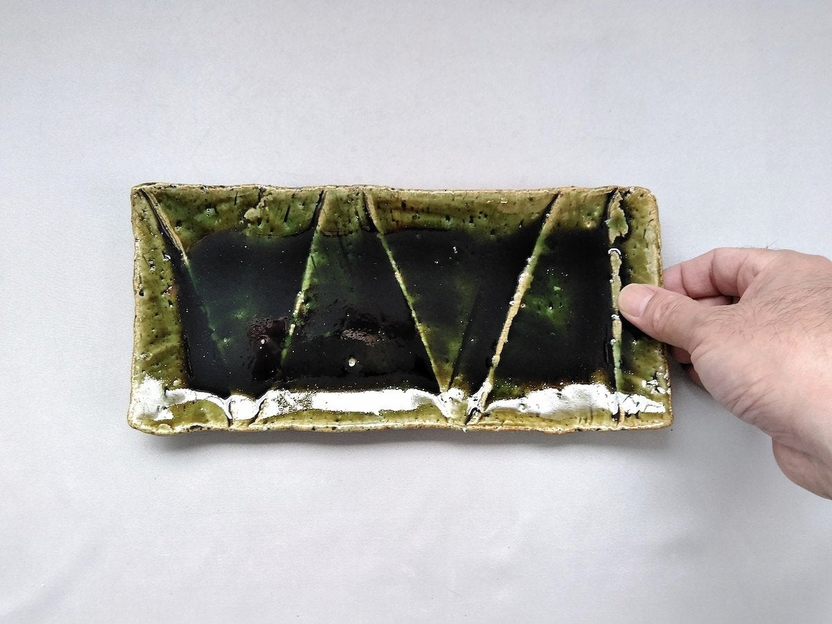 織部面取長皿2/3【山本一仁】