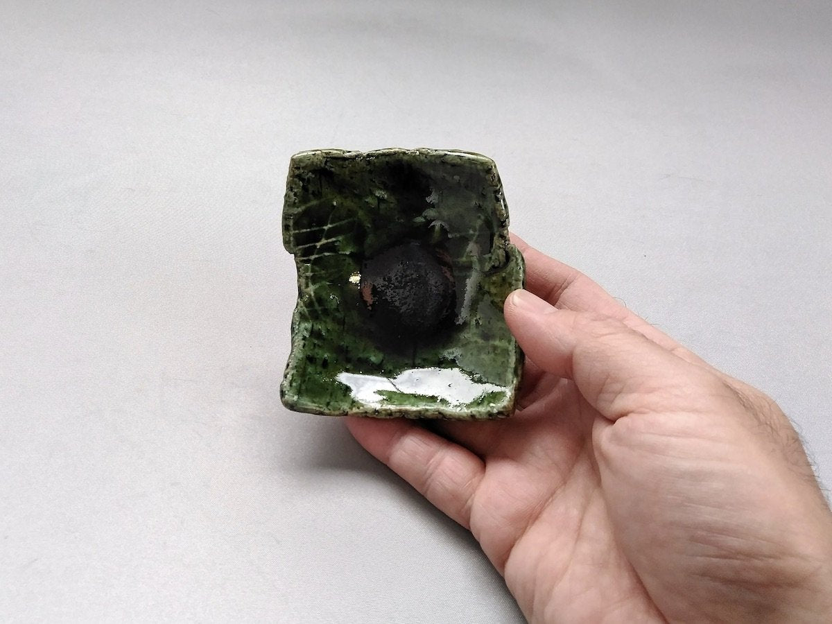 織部貼合角種皿【山本一仁】