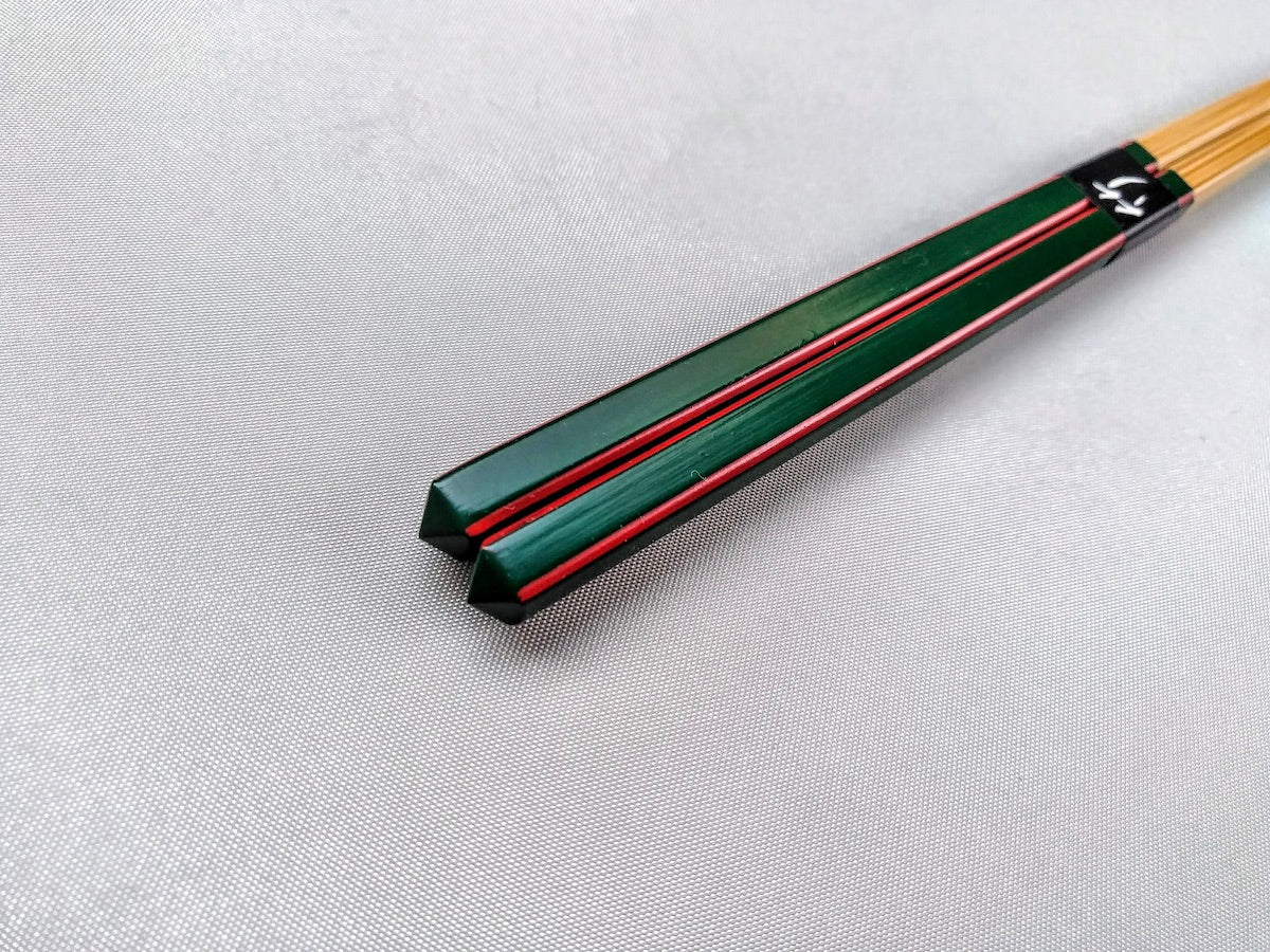 ダイヤカット研出箸 緑【大内工芸】