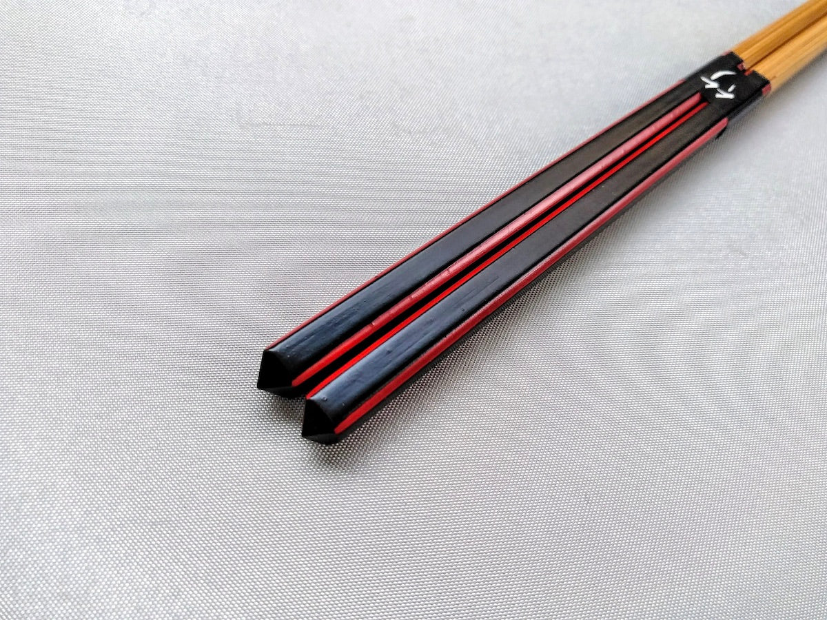 ダイヤカット研出箸 黒【大内工芸】