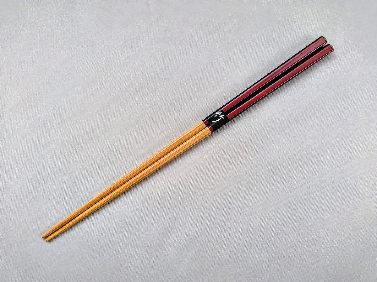 ダイヤカット研出箸 赤【大内工芸】