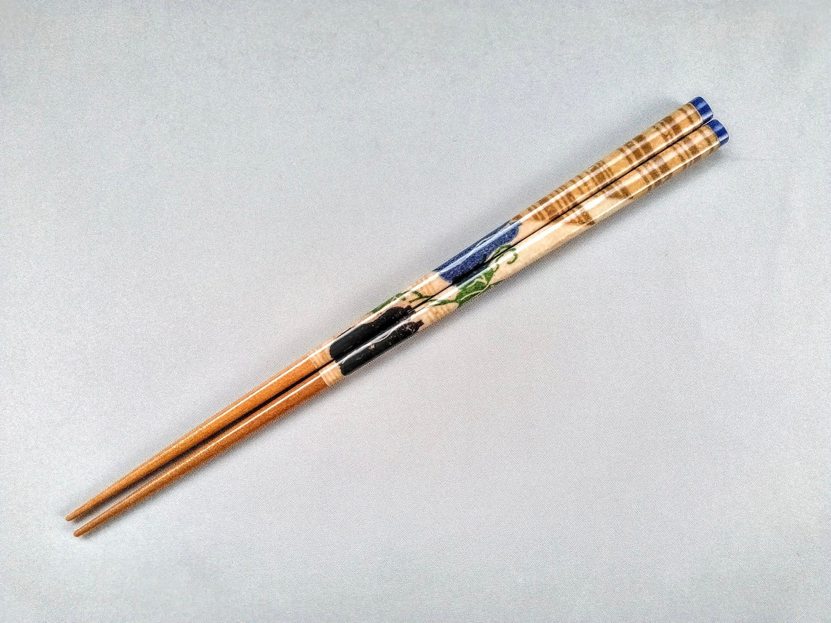 天然木箸 へちま 青【箸蔵まつかん】