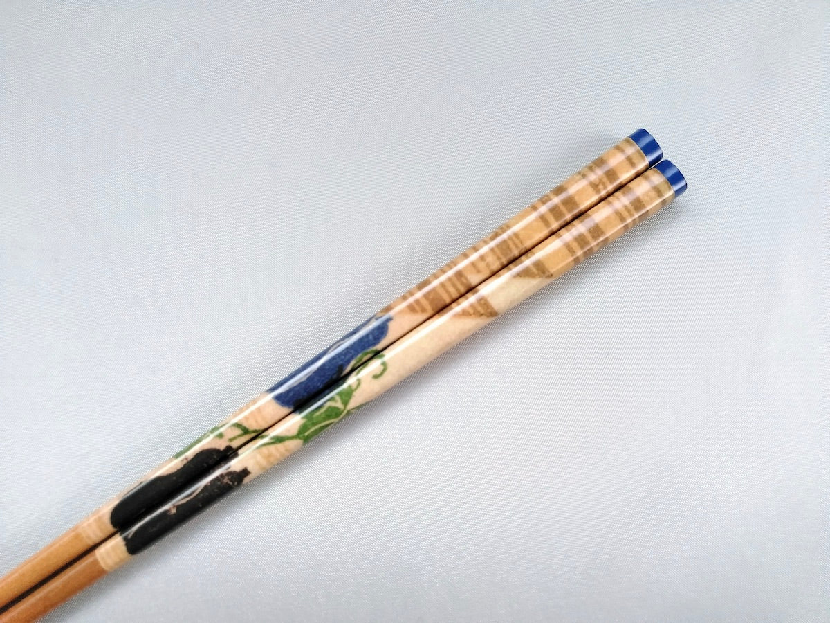 天然木箸 へちま 青【箸蔵まつかん】