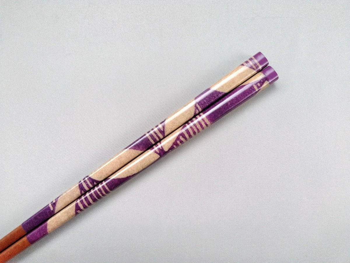 天然木箸 花びら 紫【箸蔵まつかん】