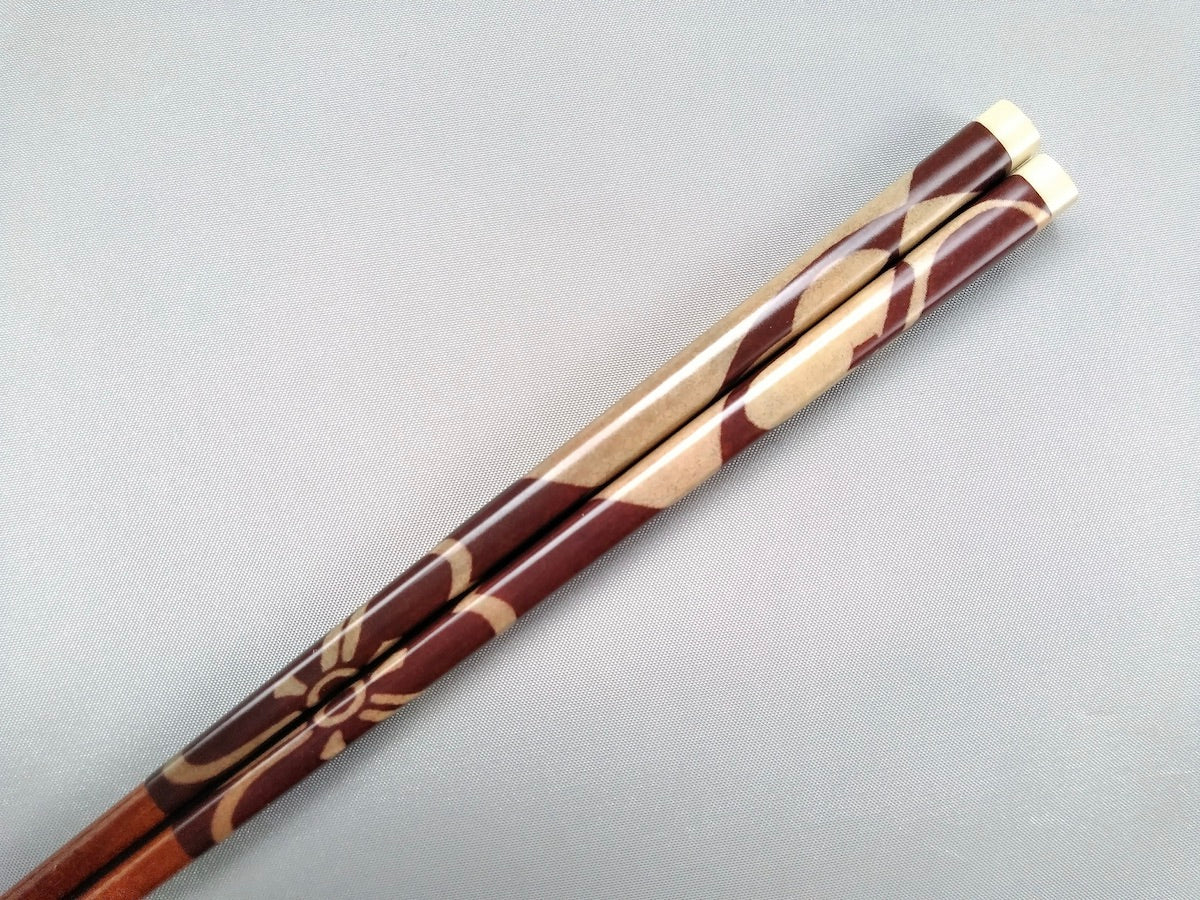 天然木箸 花模様【箸蔵まつかん】