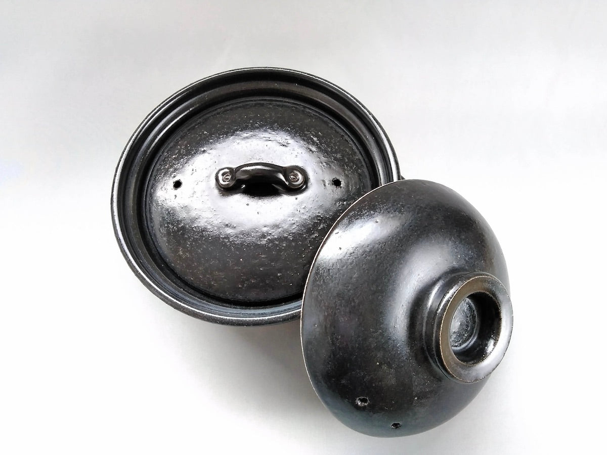 黒釉2合釜鍋【安楽窯】