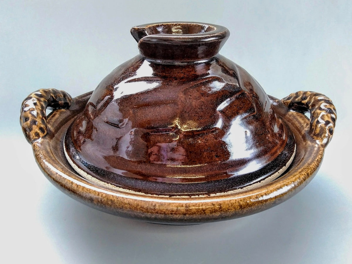 アメ釉尺一多用鍋【安楽窯】