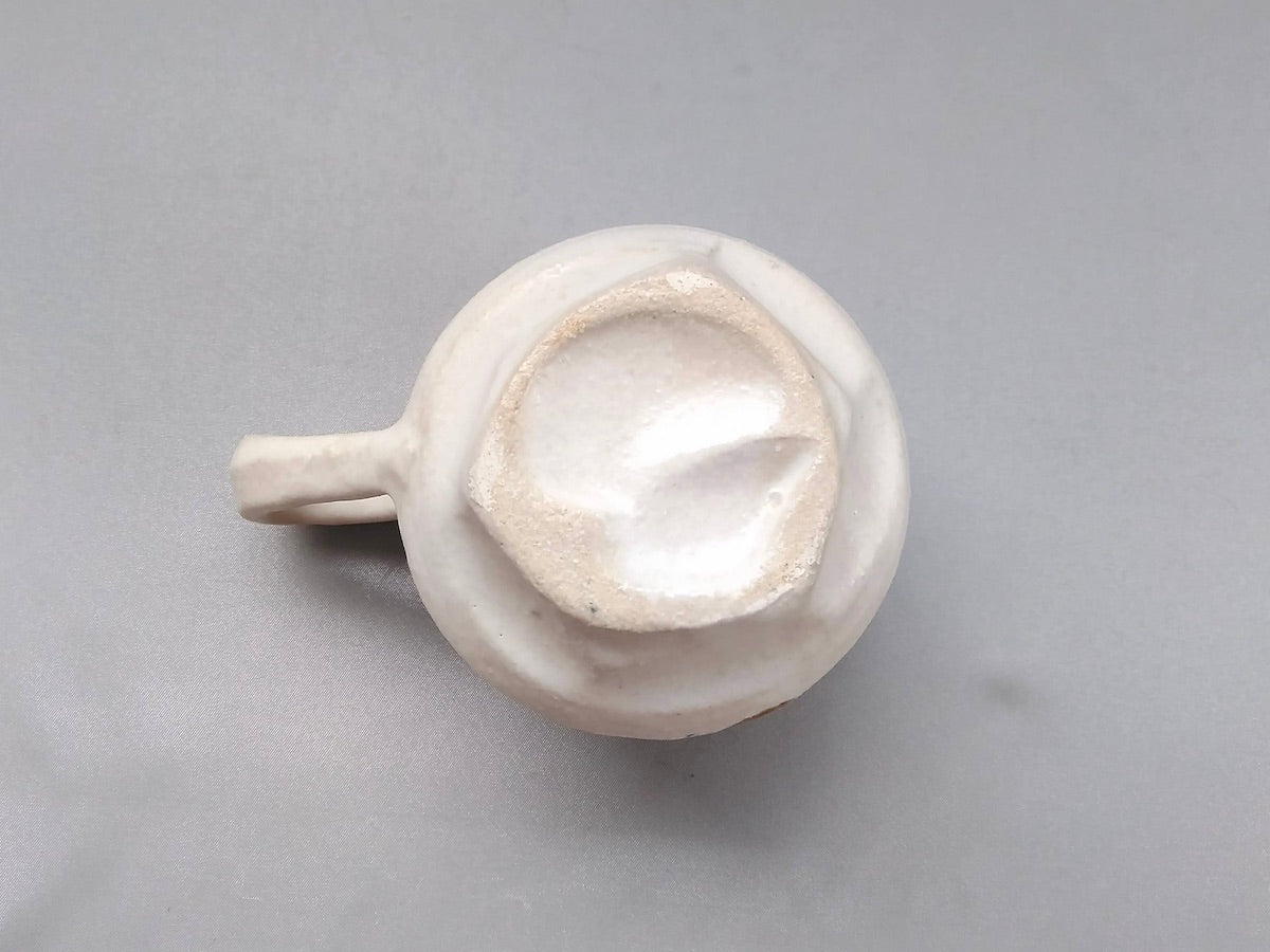 白化粧線刻黄ドットコーヒーカップ【山本一仁】