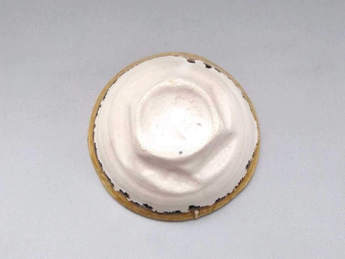 白化粧線刻黄ドット5寸鉢【山本一仁】