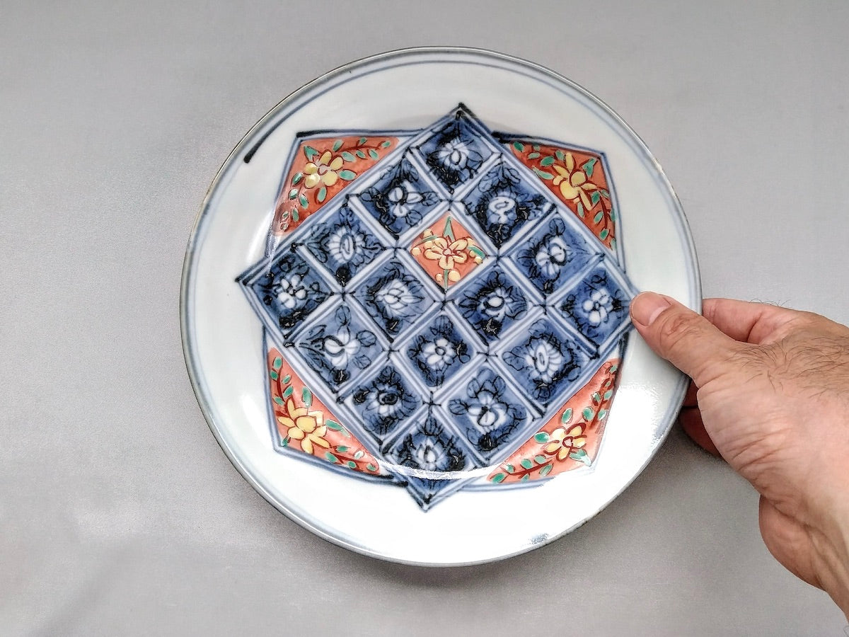 染錦7寸深皿【中垣連次】