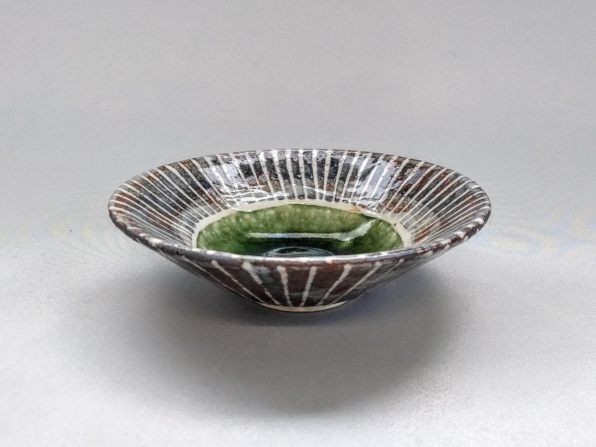 志野織部十草5寸反鉢 鼠【中垣連次】