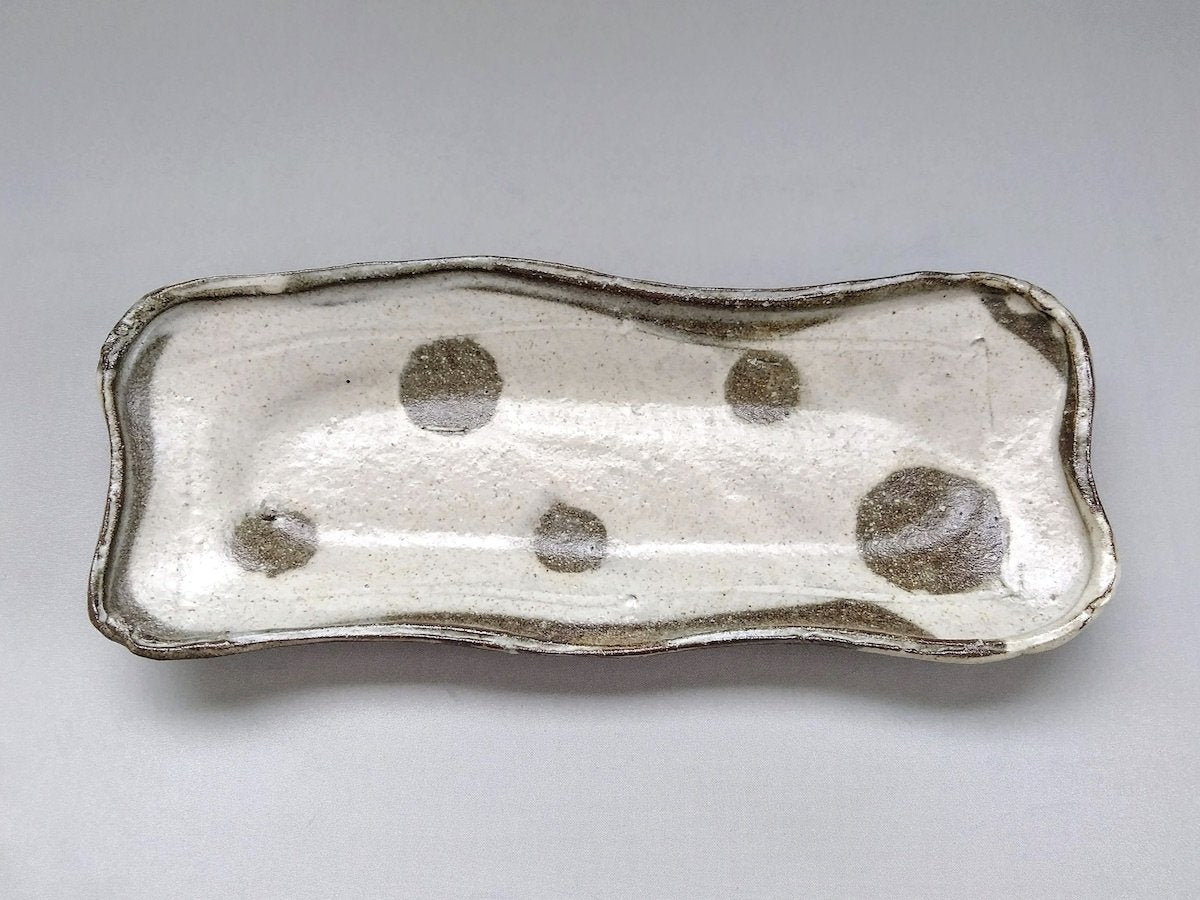 白水玉削ぎ長方皿大【日下青作/麻里】