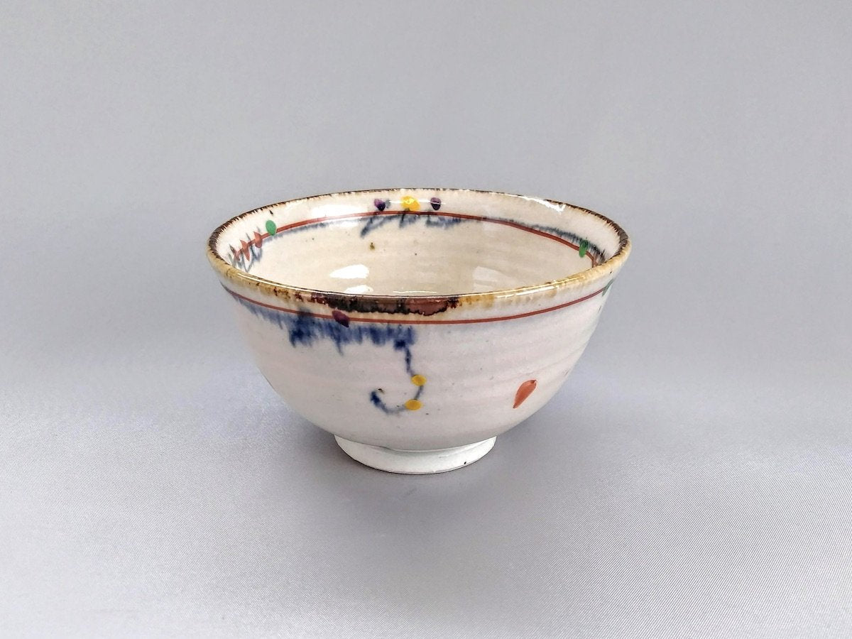 安南赤絵草紋飯碗【南窯】