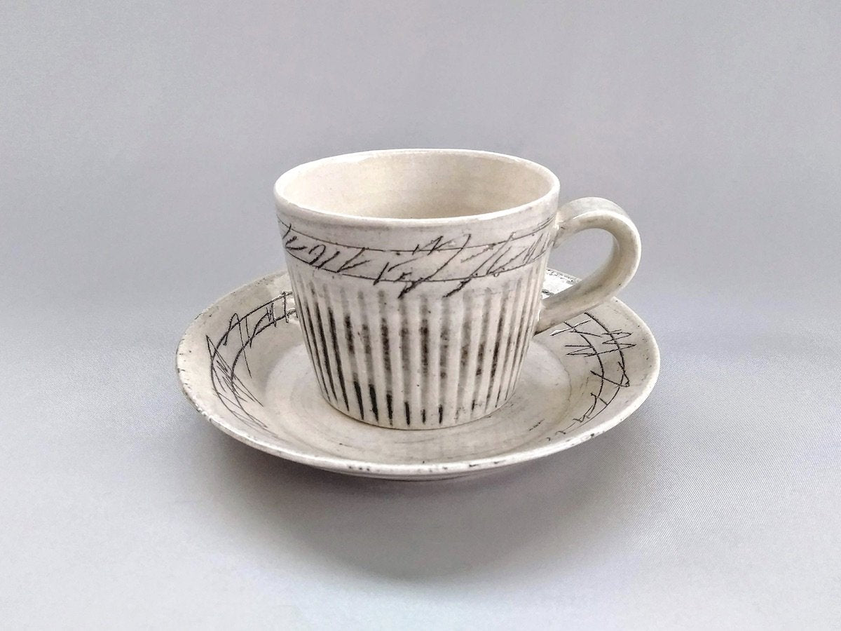 線刻しのぎコーヒーC/S【鶴琳窯】