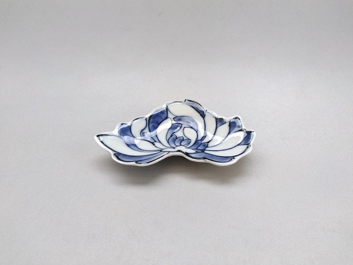 染付菊紋菊形手塩皿【徳七窯】