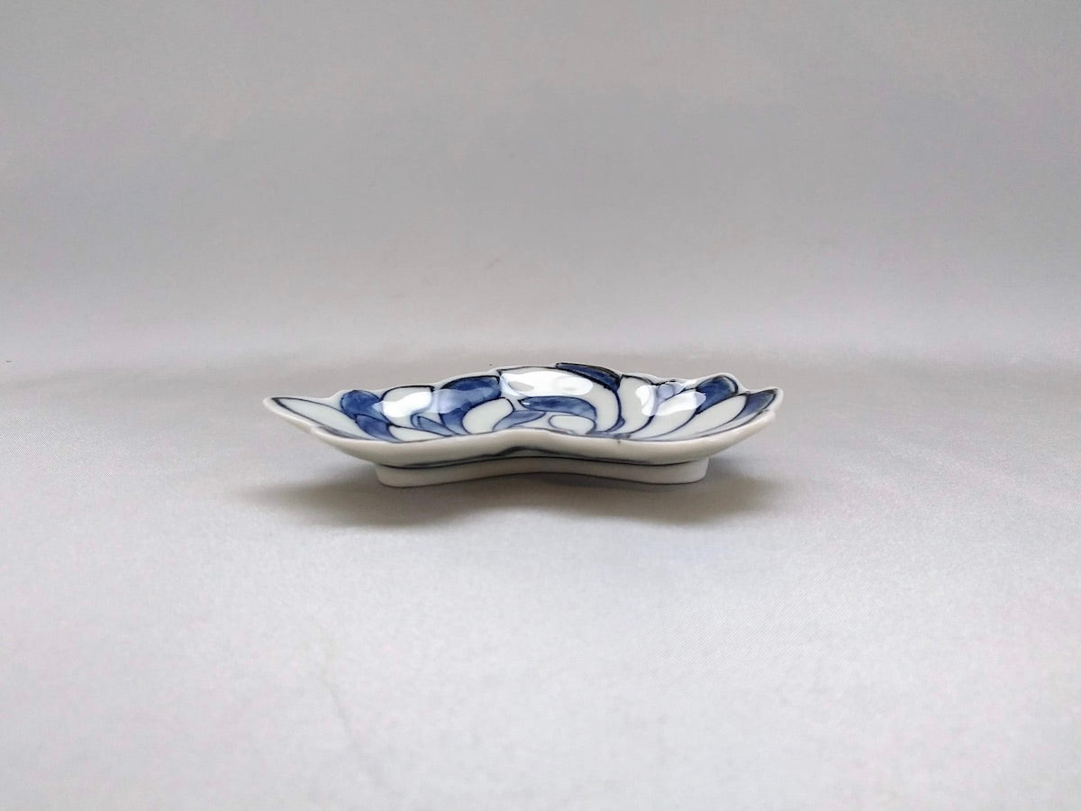 染付菊紋菊形手塩皿【徳七窯】