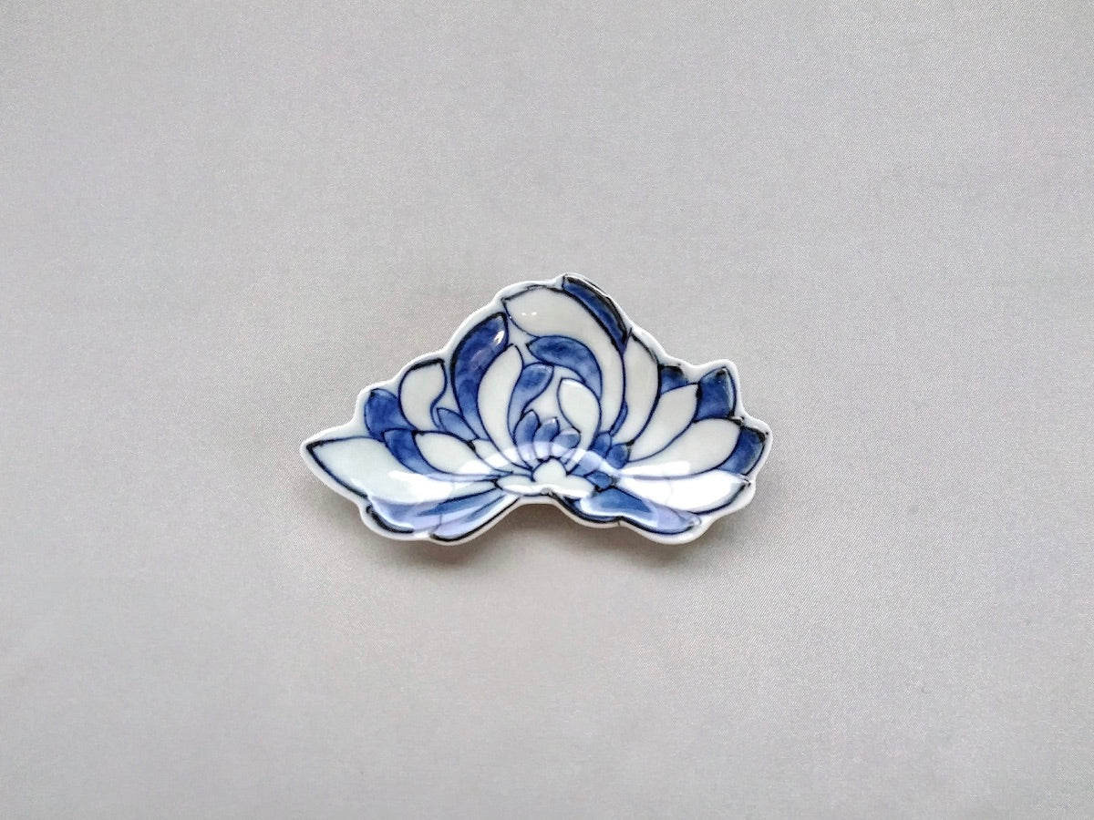 染付菊紋菊形手塩皿【徳七窯】