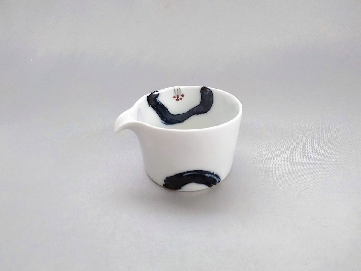 染付椿片口小付丸【一峰窯】