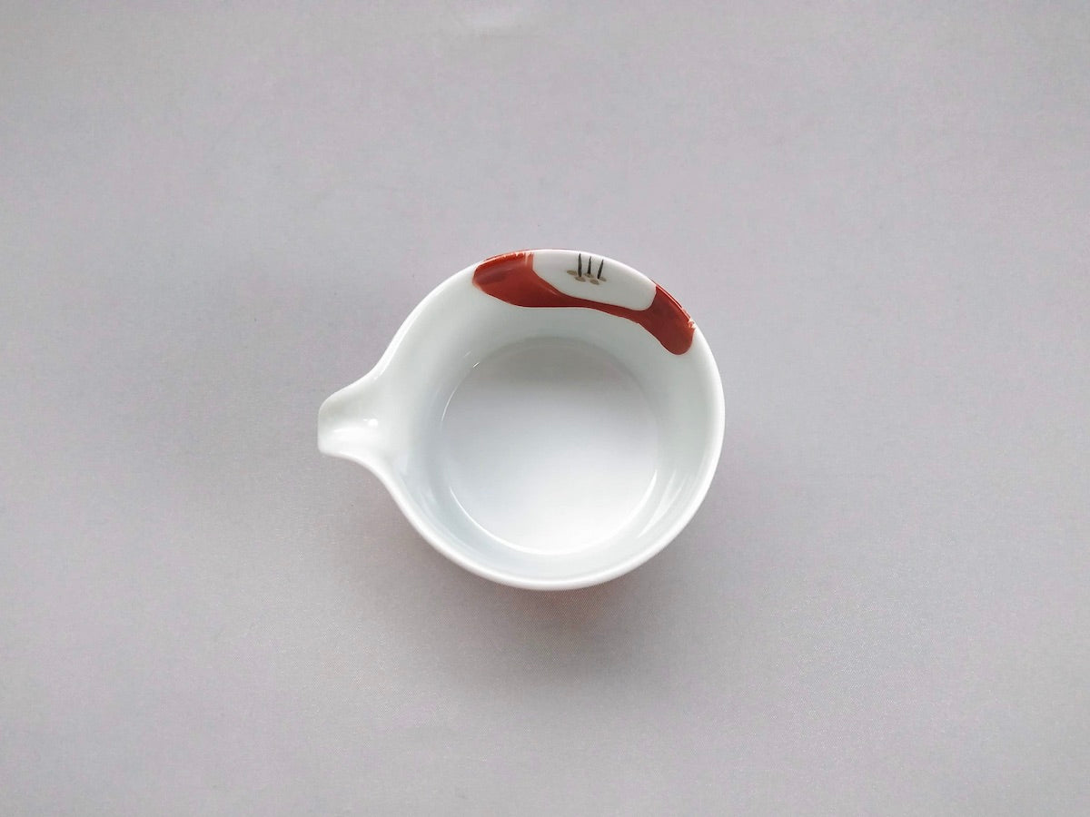 赤絵椿片口小付丸【一峰窯】