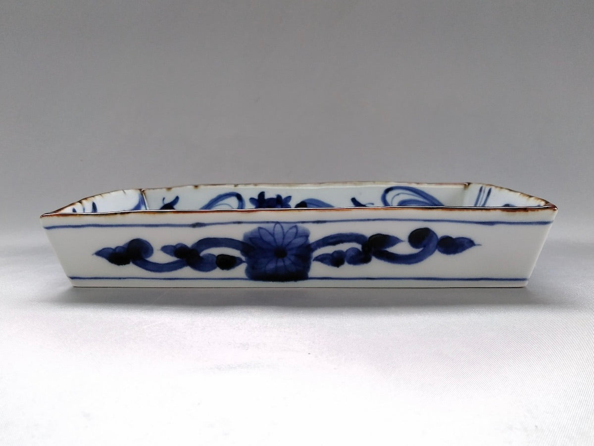 染付流水箱皿【寛右エ門窯】